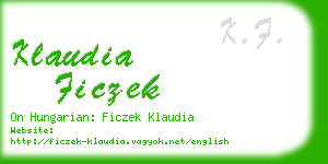 klaudia ficzek business card